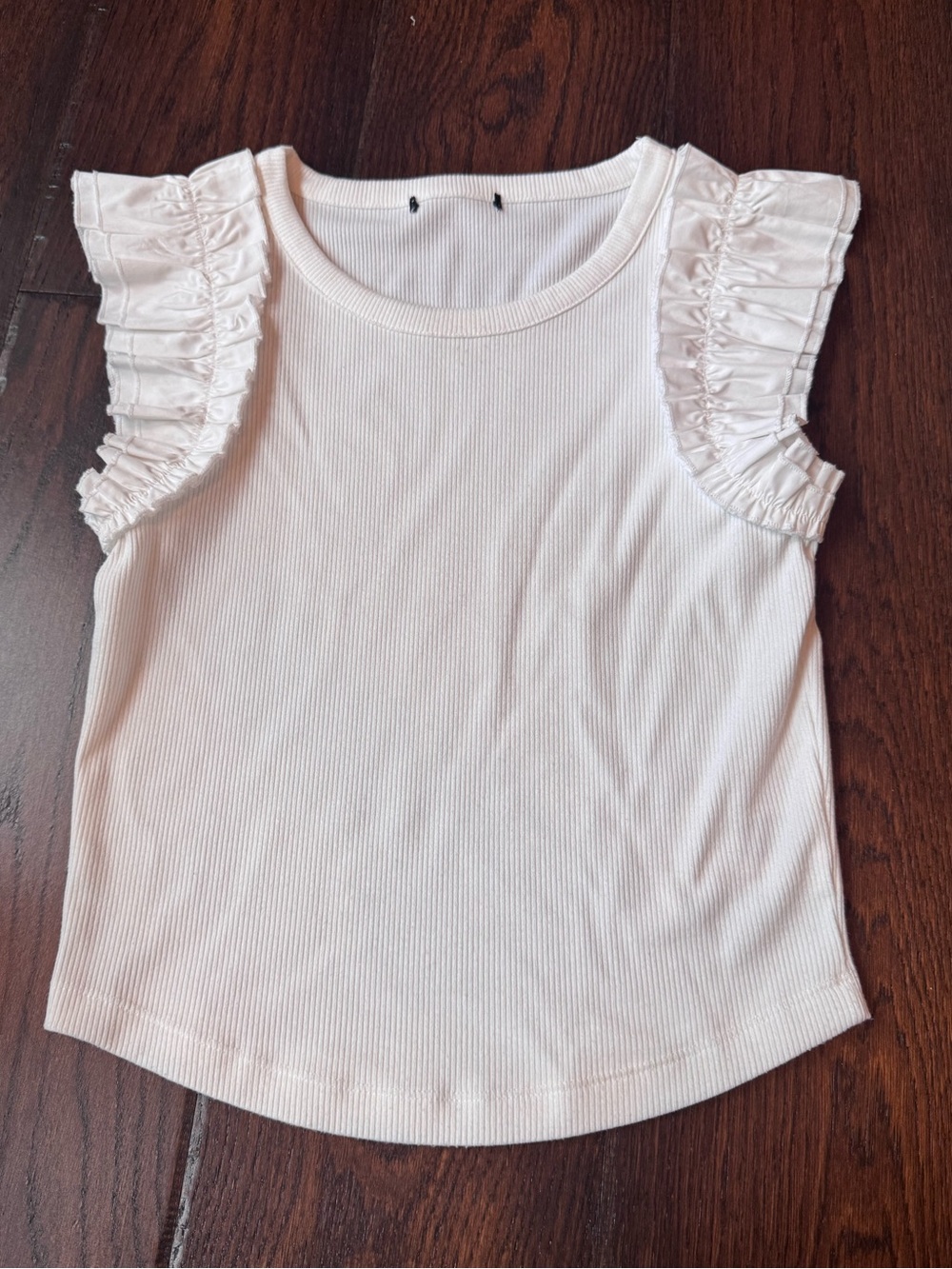 White Ruffle Sleeve Top